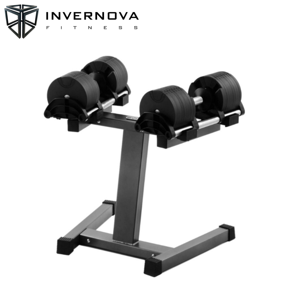 Set Mancuernas Ajustables 20kg Incrementos de 2kg con Rack INVERNOVA  FITNESS